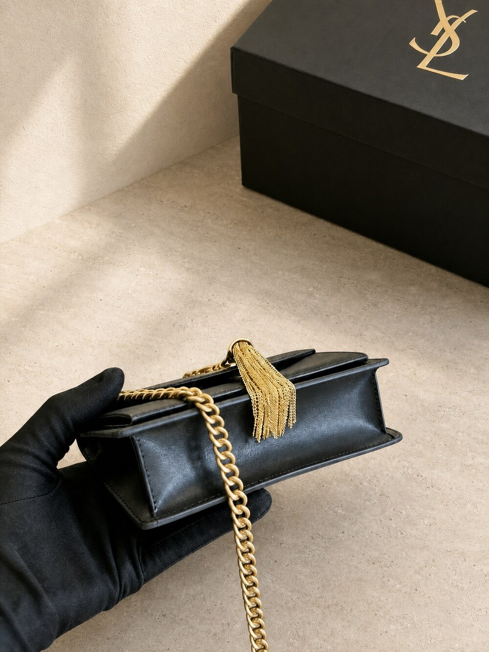 Yves Saint Laurent Shoulder Handbag | Tassel Chain | Kate Small | Black - Picture 5 of 6
